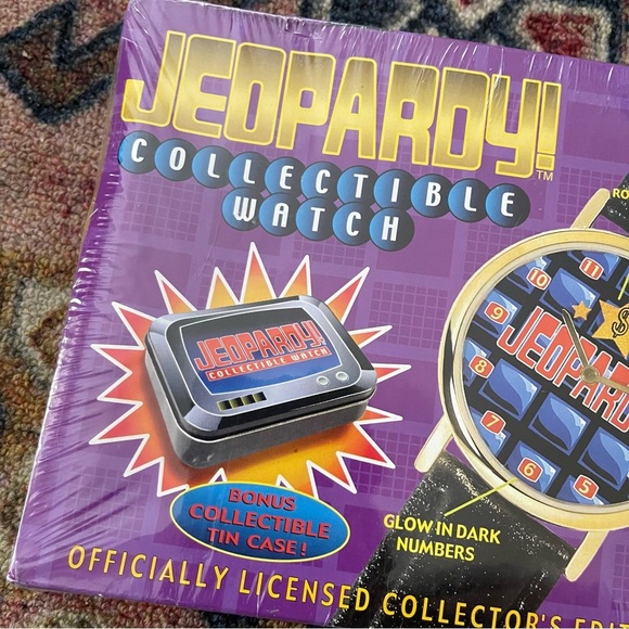 Vintage Jeopardy Collectible Watch 1999 With Tin 18k Gold Plated COA New sealed - Picture 3 of 5